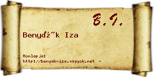 Benyák Iza névjegykártya